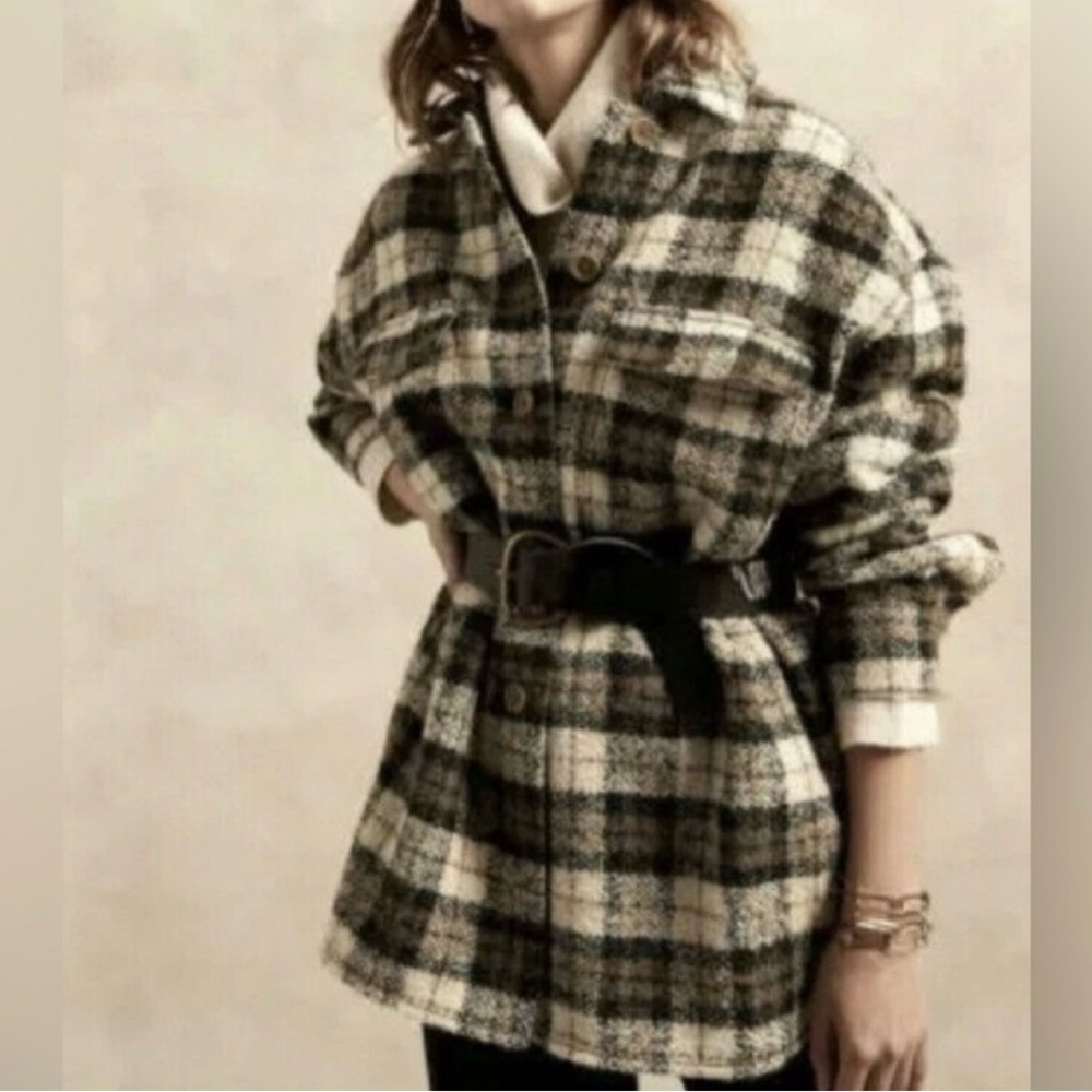 BANANA REPUBLIC Plaid Utility Shirt Jacket (Shacket)
